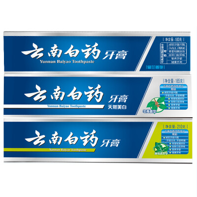 

Yunnan Baiyao Fortune family Fu toothpaste set 6 Pack stay blue 100g mint 100g fresh morning dew 100g shock cool 145g ice cold 105g × 2