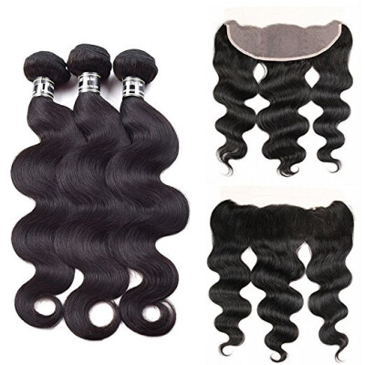 

Amazing Star Body Wave Bundles with Frontal Virgin Human Hair Extensions Brazillian Body Wave Pre Plucked Frontal with Bundles