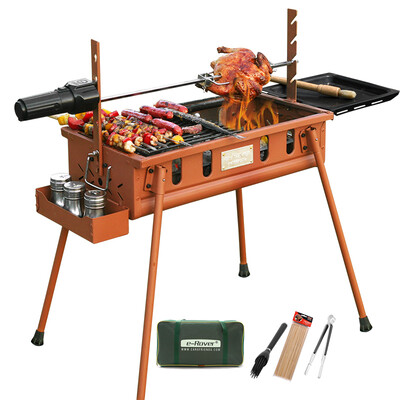 

Barbecue family e-Rover Grill Weige mini outdoor portable barbecue home barbecue supplies barbecue flame iron sand red