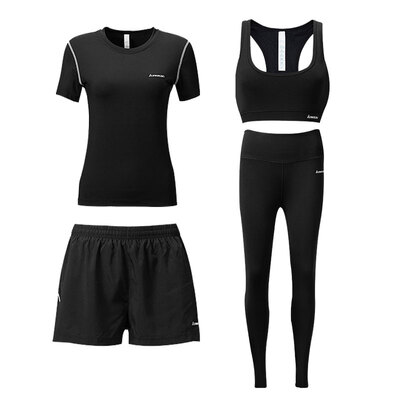 

Kawasaki KAWASAKI fitness clothing tights female sports suits badminton running season quick-drying short-sleeved training morning running shorts four-piece XL