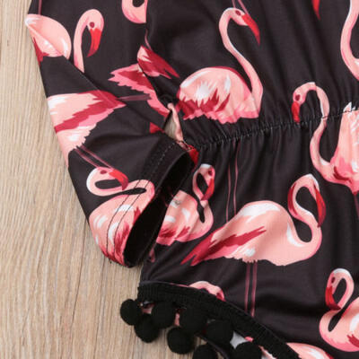 

Toddler Infant Baby Girl Flamingo Romper Bodysuit Jumpsuit Headband Clothes