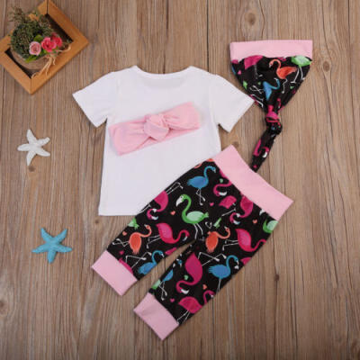 

AU Stock Newborn Kids Baby Girls Flamingo Tops T-shirt Long Pants Outfit Clothes