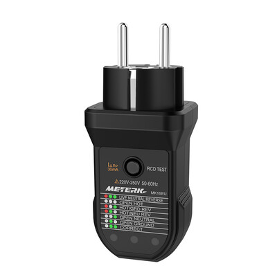 

Meterk Advanced RCD Electric Socket Tester Automatic Neutral Live Earth Wire Testing Electric Circuit Polarity Detector Wall Plug