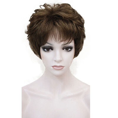 

StrongBeauty Short Layered Dark AuburnThick Full Synthetic Wig Womens Wigs COLOUR CHOICES