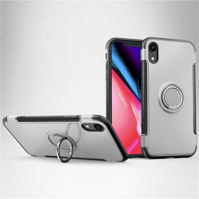 

Fecoprior Back Cover For iPhone XR iPhoneXR Case Car Holder Stand Hard PC Silicon Ring Suction Bracket Celulars