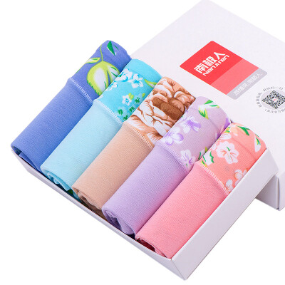 

【Jingdong Supermarket】 Antarctic women underwear printed underwear women 5 loaded elastic cotton triangle women underwear NF15X23202-5