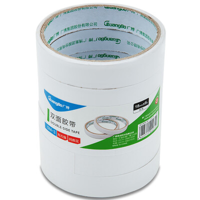 

GuangBo SM-3 18mm6y Double-side Cotton Paper Adhesive Tape Pack of 6 Rolls