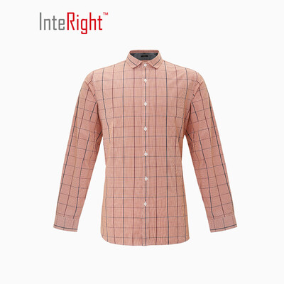 

INTERIGHT Mens Casual Big Checkered Shirt Blue&White 42