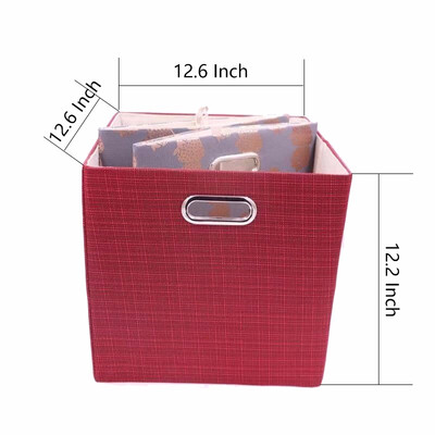 

Cloth Storage BinsFlodable Cubes Box Baskets Containers Organizer for DrawersHome Closet ShelfNursery Cabinet with dual Meta