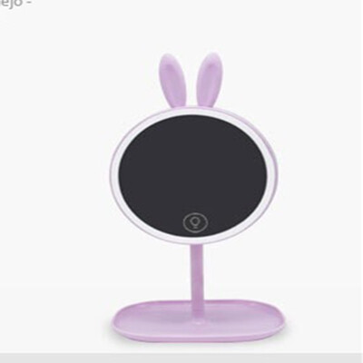

JIPUSH Creative cartoon cute pet makeup mirror lamp LED with lamp type dressing mirror charging folding LED makeup mirror