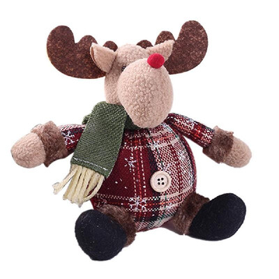 

Christmas Gift Cute Santa Claus Snowman Elk Cotton Stuffed Toy Ornaments Xmas Tree Table Decoration Doll