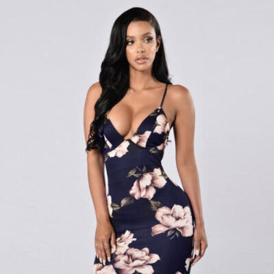 

Women Summer Printed Bandage Bodycon Sleeveless Evening Party Cocktail Dress