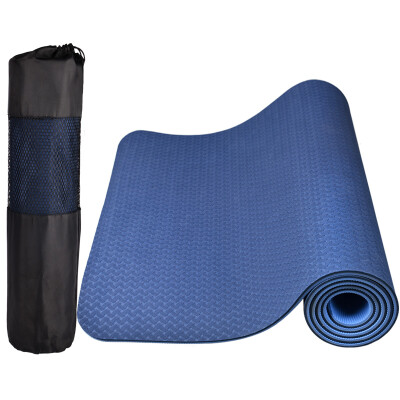 

Aoyi Yoga 6mm TPE environment-friendly yoga mat Extended non-slip fitness mat knapsack attached Deep blue and extended 183cm