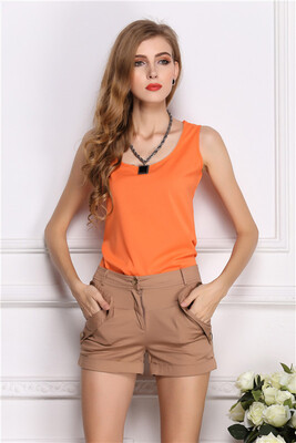 

Chiffon Summer Women Blouses Sling O-neck Loose Big Size Vest Blouse