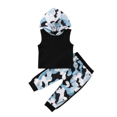 

Cotton Cute Kids Baby Boy Vest TopsPants Shorts 2PCs Outfits Hooded Clothes Set