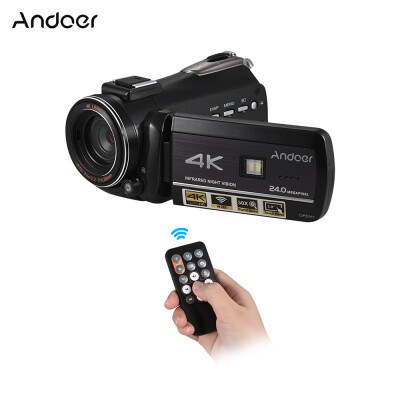 

Andoer AC3 4K UHD 24MP Digital Video Camera Camcorder Recorder DV 30X Zoom 30" Rotation LCD Touchscreen Support WiFi Connection I