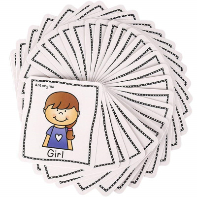 

40 English Antonyms Flash Cards-English word learning card&pocket size flash card for Preschool children-English Vocabulary Cards
