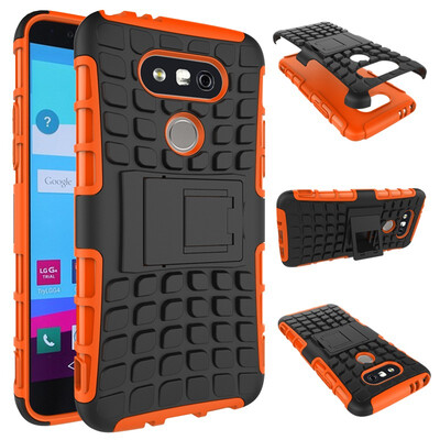 

Fivice LG G5 Case TPU anti-fall tire pattern back clip bracket phone case