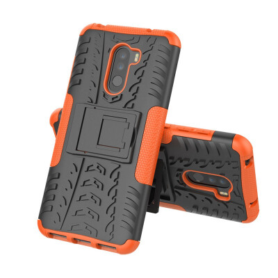 

Fivice Xiaomi POCO F1 Case TPU anti-fall tire pattern back clip bracket phone case