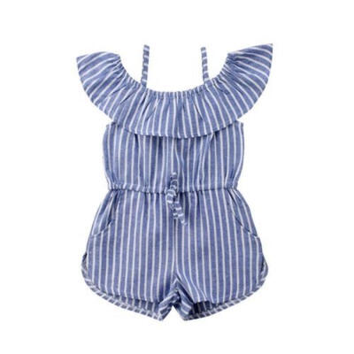 

Summer Baby Girls Stripe Romper Kids Toddler Jumpsuit Playsuit Outfits Clothes