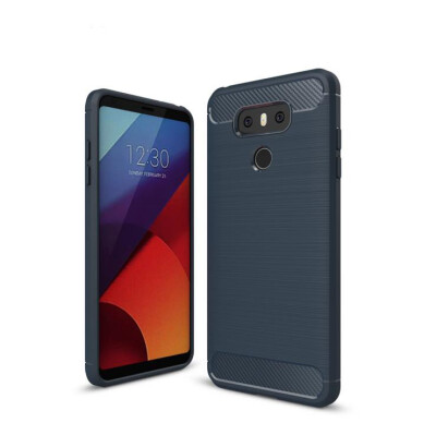 

lieve Dirt-Resistant Plain Phone Cases For LG G7 Carbon Fiber Soft Matte Business Fitted Cases For LG G6 G7