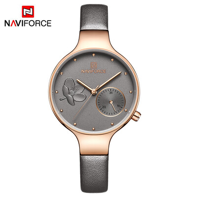 

NAVIFORCE NF5001 Women Fashion Quartz Brand Watch Lady Leather Watchband High Quality Casual Waterproof Wristwatch Gift for Wife G