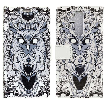 

MOONCASE Alcatel 7 Painted Leather Case - White Wolf