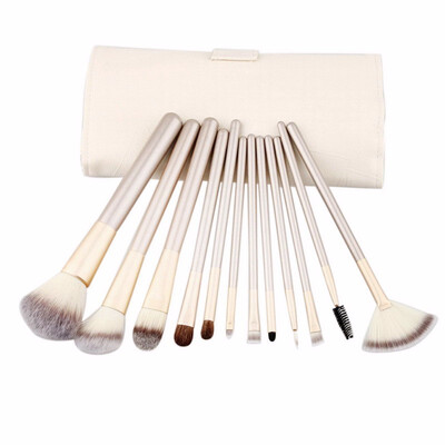 

MYBASY 12pcs18pcs24pcs Makeup Brush With Beige PU Bag