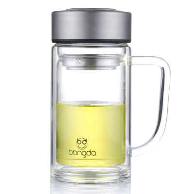 

【Jingdong Supermarket】 Bangda Glass Men's Business Business with covered tea office double layer filter tea cup blue 350ml