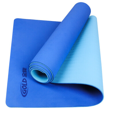 

Gold medal (GOLD) yoga 6mmTPE two-color yoga mat home non-slip fitness pad YJ-502 light blue + dark blue (send net bag