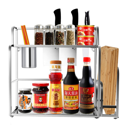 

Baijie Baijie stainless steel kitchen racks frame weft board floor multi-storey shelves seasoning bottle rack shelf width 30cm