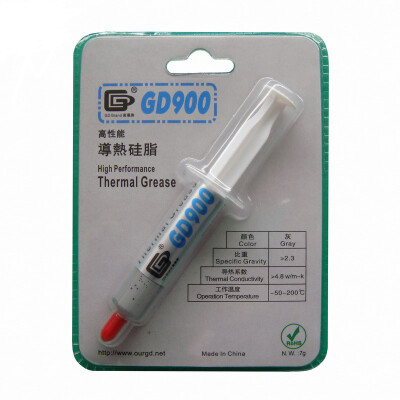 

GD Brand GD900 Thermal Paste Grease Silicone Heat Sink Compound Gray High Performance Net Weight 7 Grams For LED CPU Cooler BR7