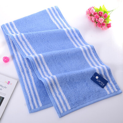 

Jingdong Supermarket Yaguang LOFTEX exports of US cotton running fitness sports towel yarn-dyed polygons Aegean cotton scarf blue 150g Article 32 110cm