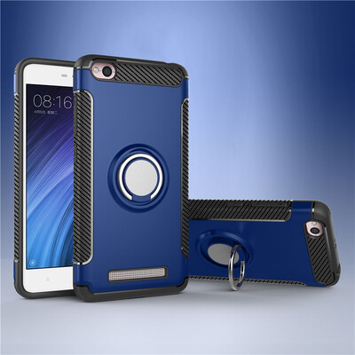 

Fivice Xiaomi Redmi 4A case PC metal ring shell magnetic car bracket TPU phone case