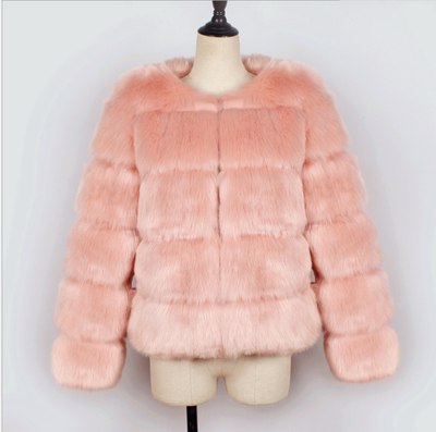 

Knitted furry faux fur ladies sweater soft horizontal ditch coat autumn&winter furry faux fur coat jacket