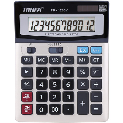 

Письмо (TRNFA) 837B 12-разрядный двойная батарея питания калькулятор субсидии