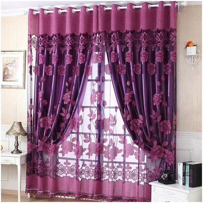 

MyMei New Fashion Print Floral Voile Door Curtain Window Room Curtain Divider Scarf