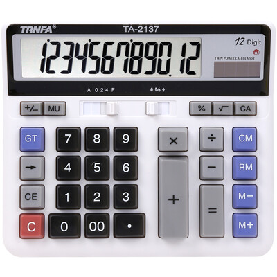 

Letter hair TRNFA TA-2137 business office calculator white