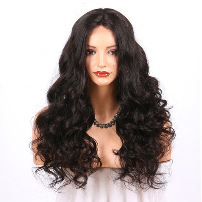 

Super Wavy Natural Brown Color Lace Front Human Hair Wigs Natural Hairline Full Lace Wig