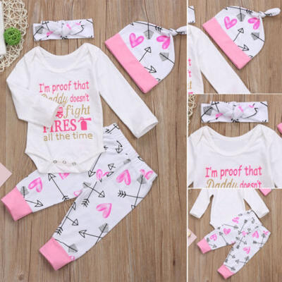 

Newborn Kids Infant Baby Girls Clothes Romper Jumpsuit BodysuitPants Outfit Set