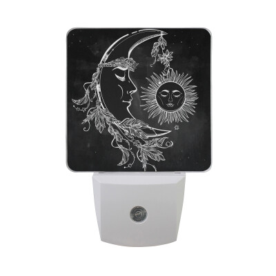 

ALAZA LED Night Light With Smart Dusk To Dawn SensorChinese Landscape Watercolor Painting Plug In Night Light