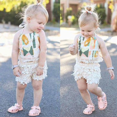 

Newborn Infant Toddler Baby Kids Girl Clothes Lace T-shirt Tops Backless Blouse