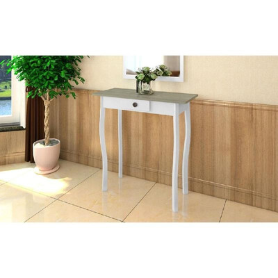 

Console Table MDF White&Greyish Brown