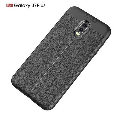 

Fivice Samsung Galaxy J7 plus case Luxury leather TPU silicone anti-fall soft shell phone case