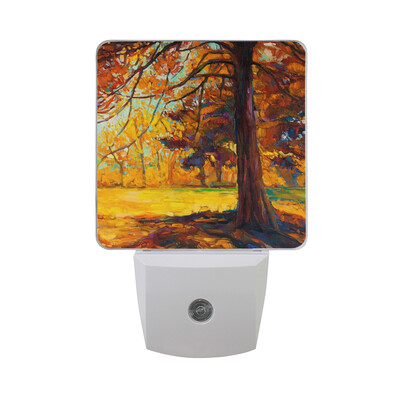 

ALAZA LED Night Light With Smart Dusk To Dawn SensorBlue Horse Oil Painting Plug In Night Light