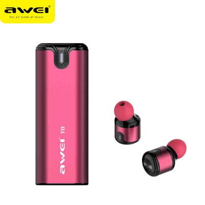 

AWEI T8 TWS business Bluetooth earphones wireless 3D stereo headphones headset&power bank with microphone handsfree calls