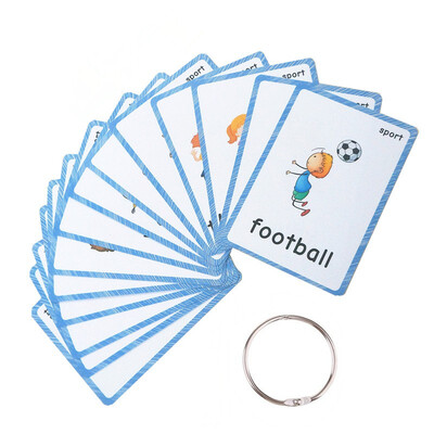 

14 Pieces-Sports Flash Cards-English word learning card&pocket size flash card for Preschool children-English Vocabulary Cards