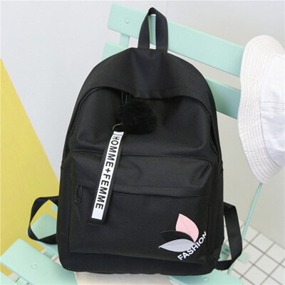

Canvas Hair Ball Large Capacity Backpack Korean Edition New Pattern Printing Womens Shoulder Bag Travel Shopping Backpack