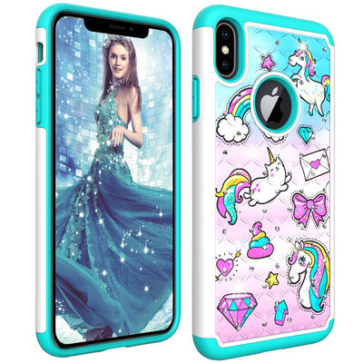 

Meezzy Diamond Hard PC Cases for Iphone Xs Max Non Slip TPU Drop Protection Compatible with Iphone Xs Max