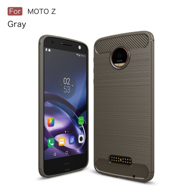 

Goowiiz Phone Case For Motorola Moto ZZ PlayZ Force Fashion Slim Carbon Fiber TPU Soft Silicone Prevent falling